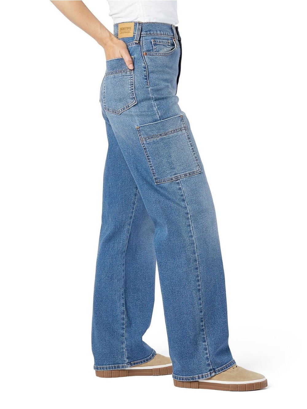 Levi Strauss Signature Heritage High-Rise Utility Loose Straight Jeans 12